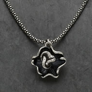  Short  Antique  Silver  Necklace  Pendant