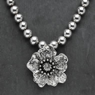 Short  Antique  Silver  Necklace  &  Pendant