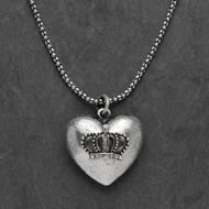  Short  Antique  Silver  Necklace  &  Pendant