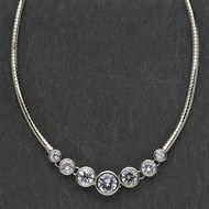  Seven  Stone  Clear  Crystal  Necklace
