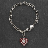  Red  Heart  On    Chain  Bracelet