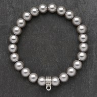  Silver  Pearl  Charm  Bracelet