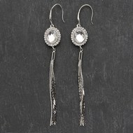  Silver  Tassel  Costume  Earrings