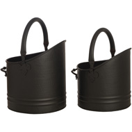  Black  Set  Of  2  York  Style  Coal  Buckets