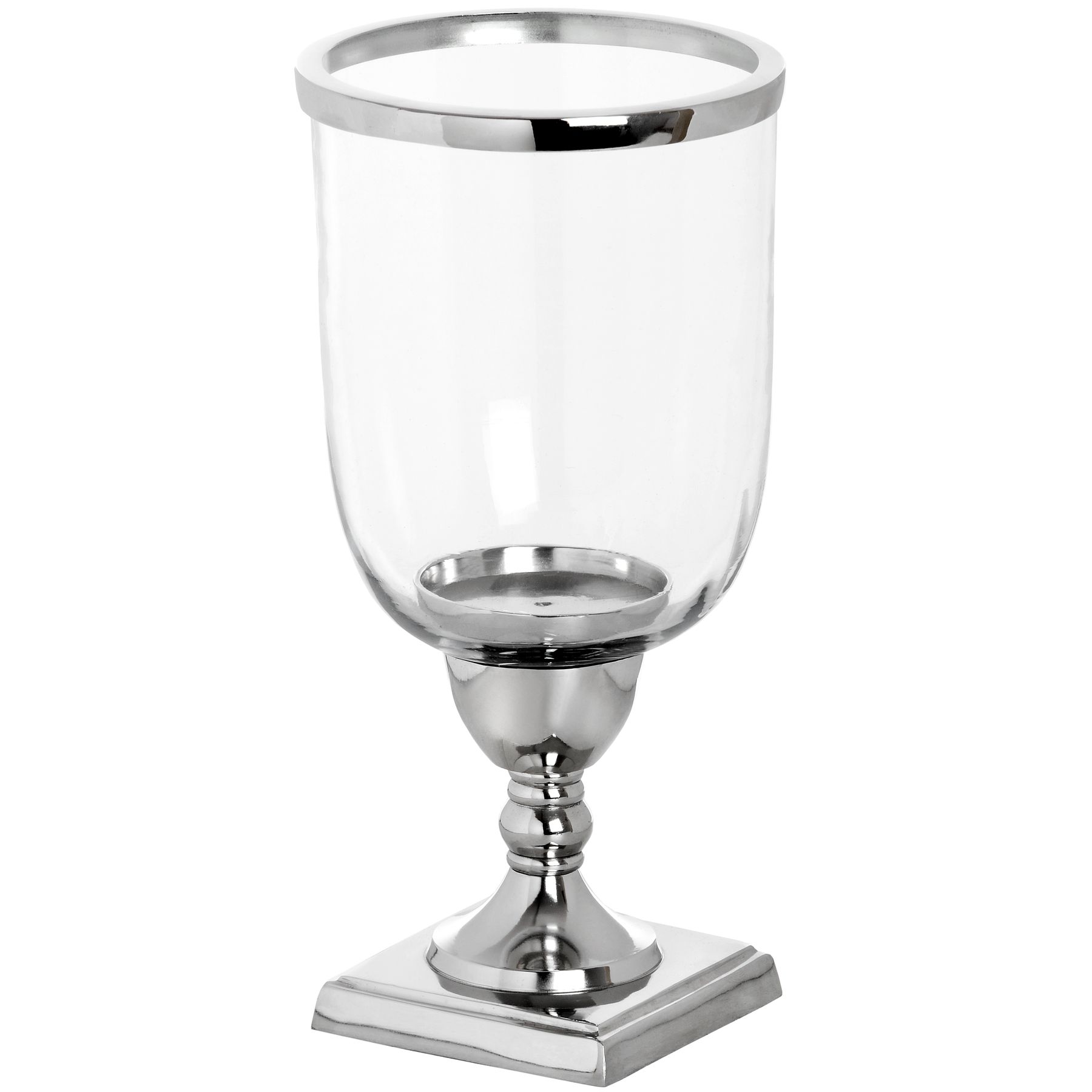 Nickel Tall Round Candle Lamp - Image 1