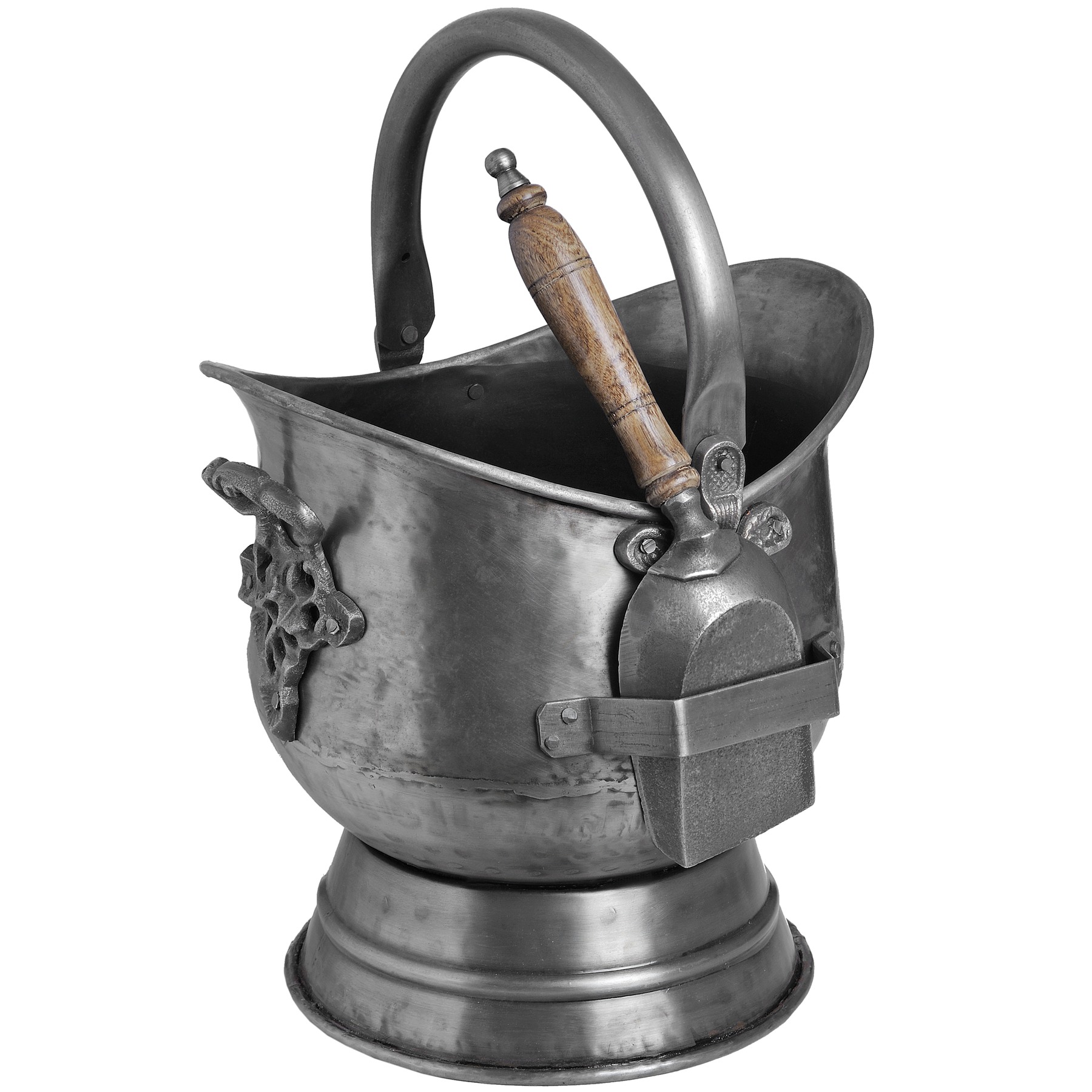 Antique Pewter Coal Bucket with Shovel - Image 1