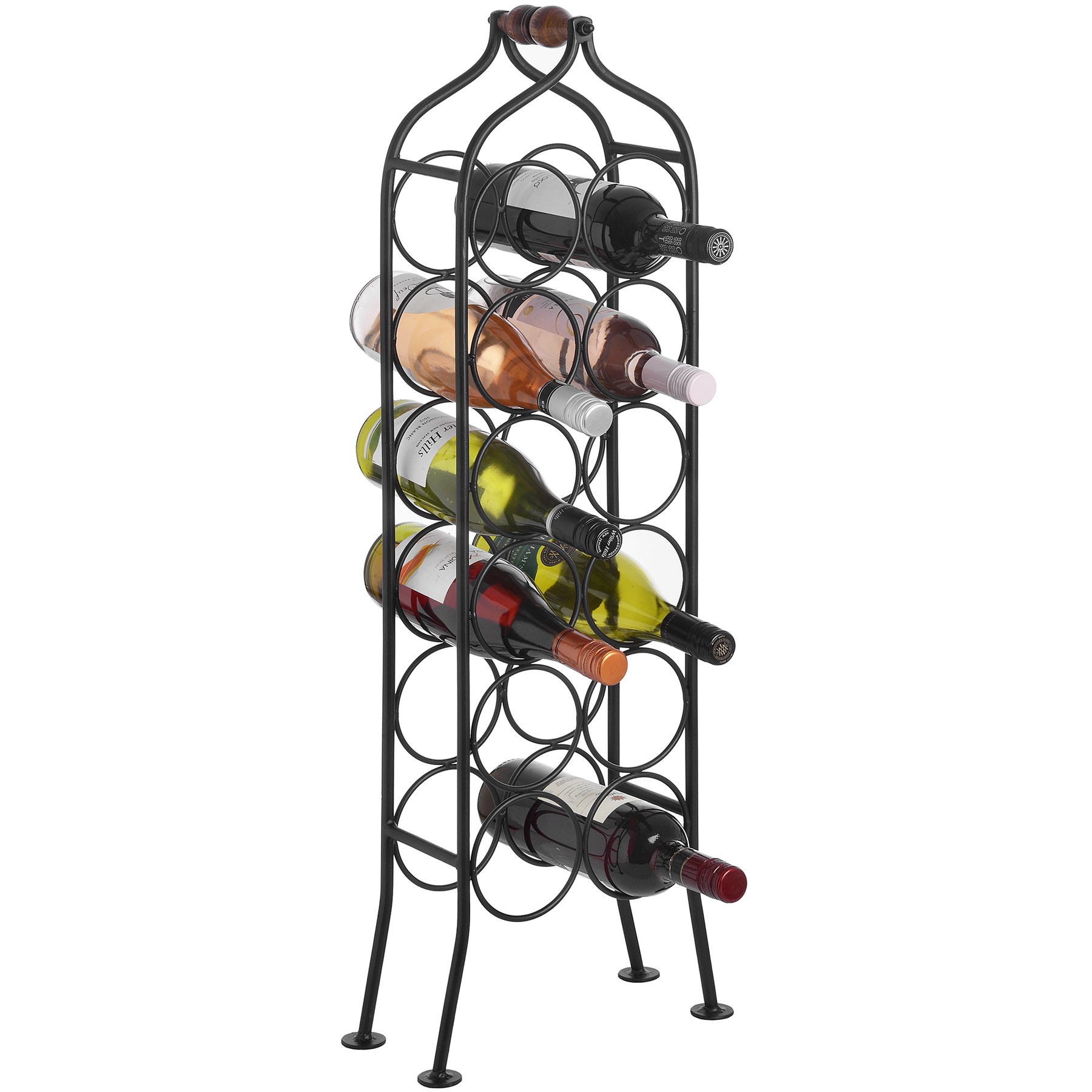 12 BOTTLE WROUGHT IRON WINE RACK Wholesale by Hill Interiors