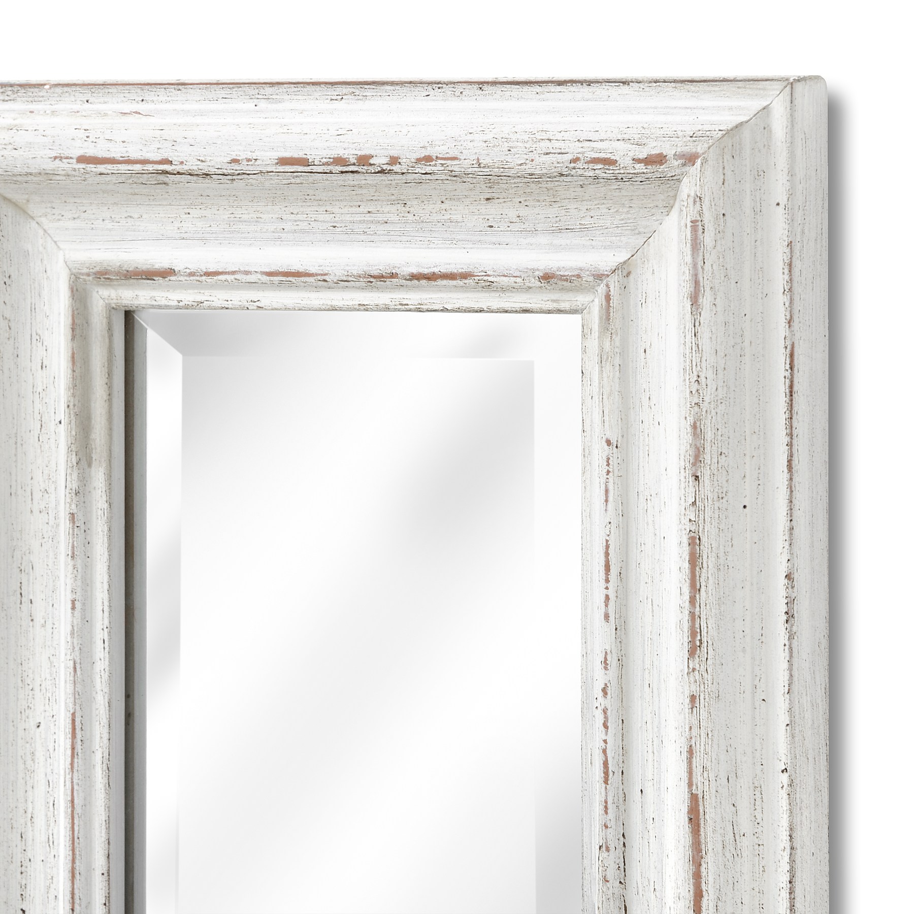 Antique White Frame Narrow Wall Mirror - Image 2