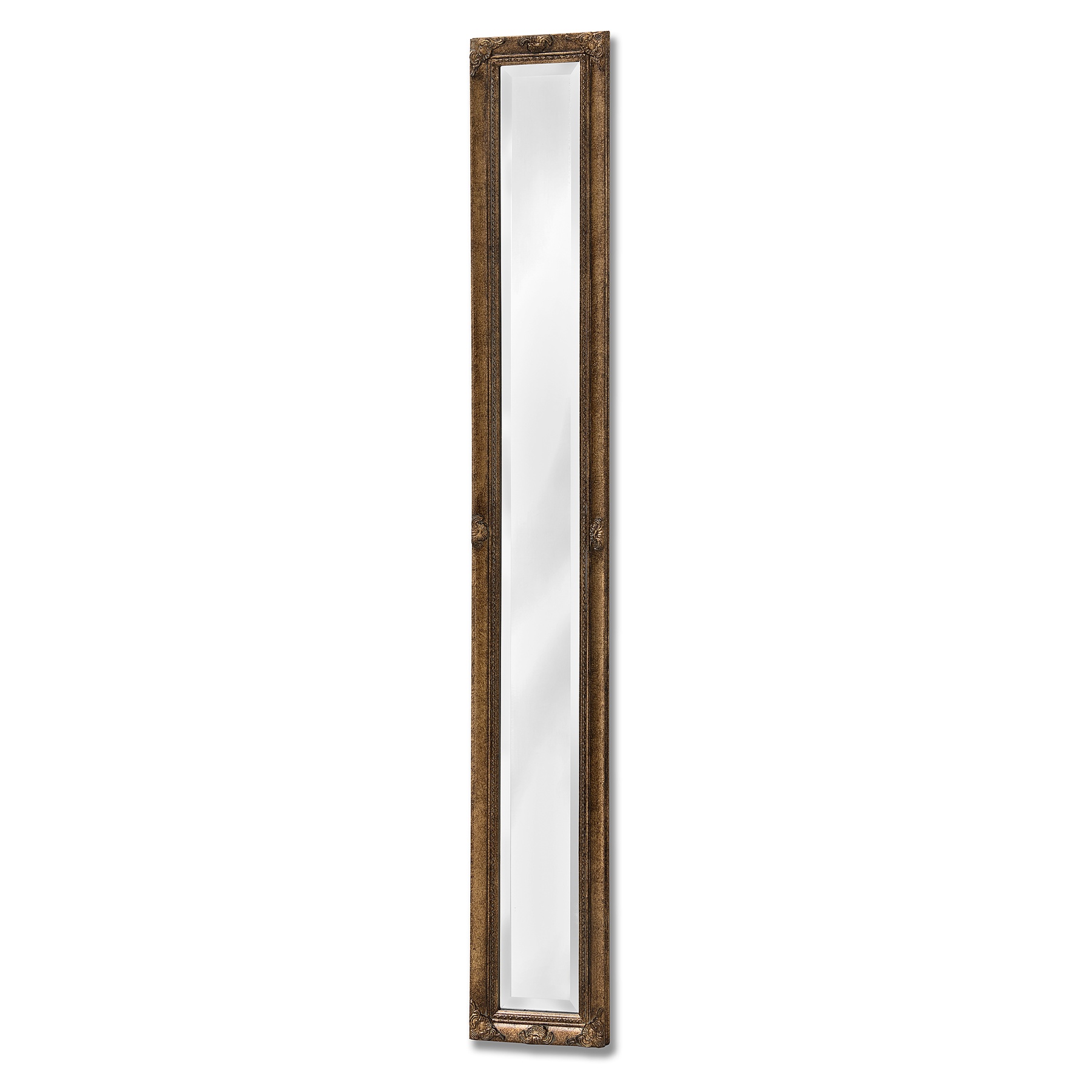 Antique gold, narrow gilded wall mirror | Wholesale by Hill Interiors