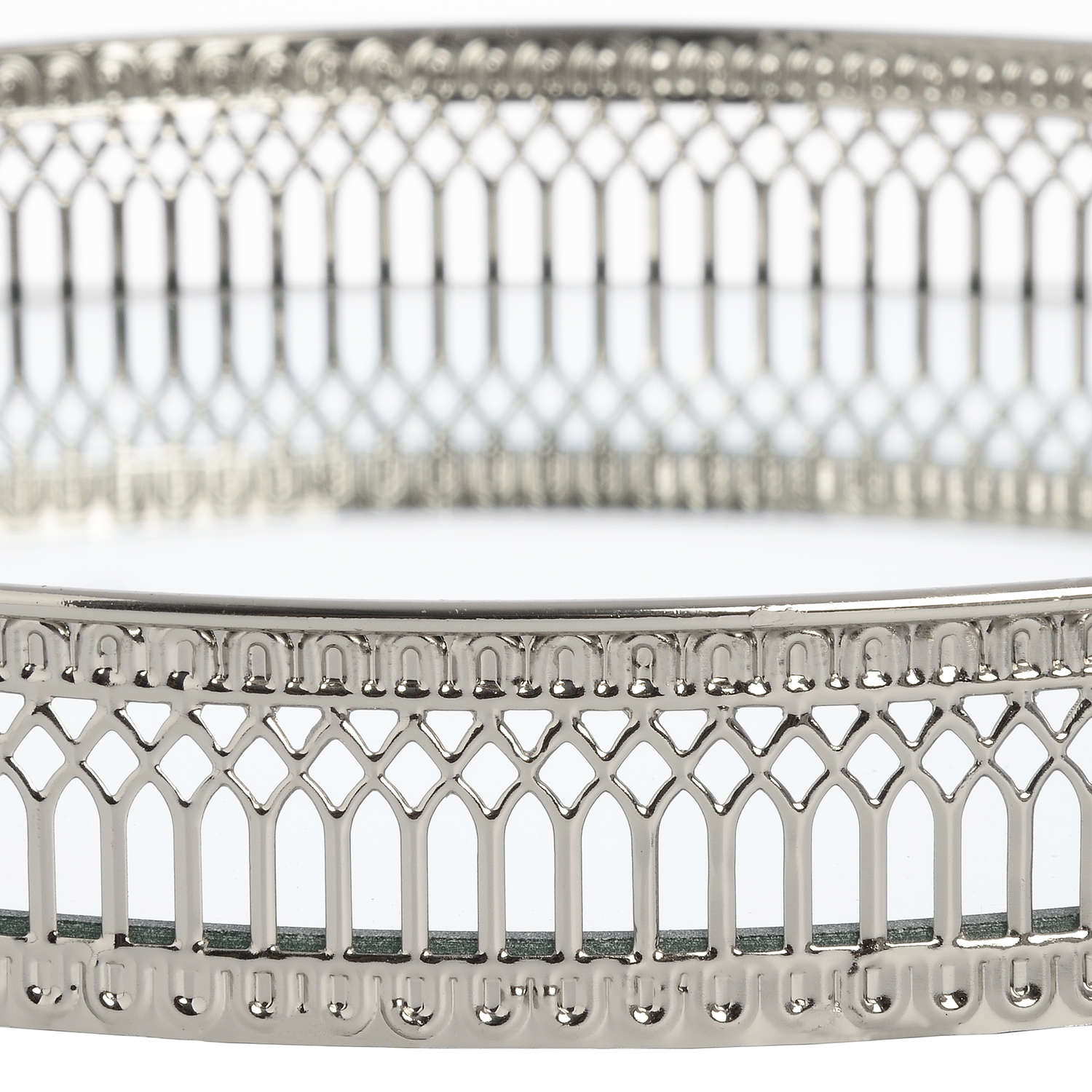 Set Of Two Circular Nickle Trays - Image 2