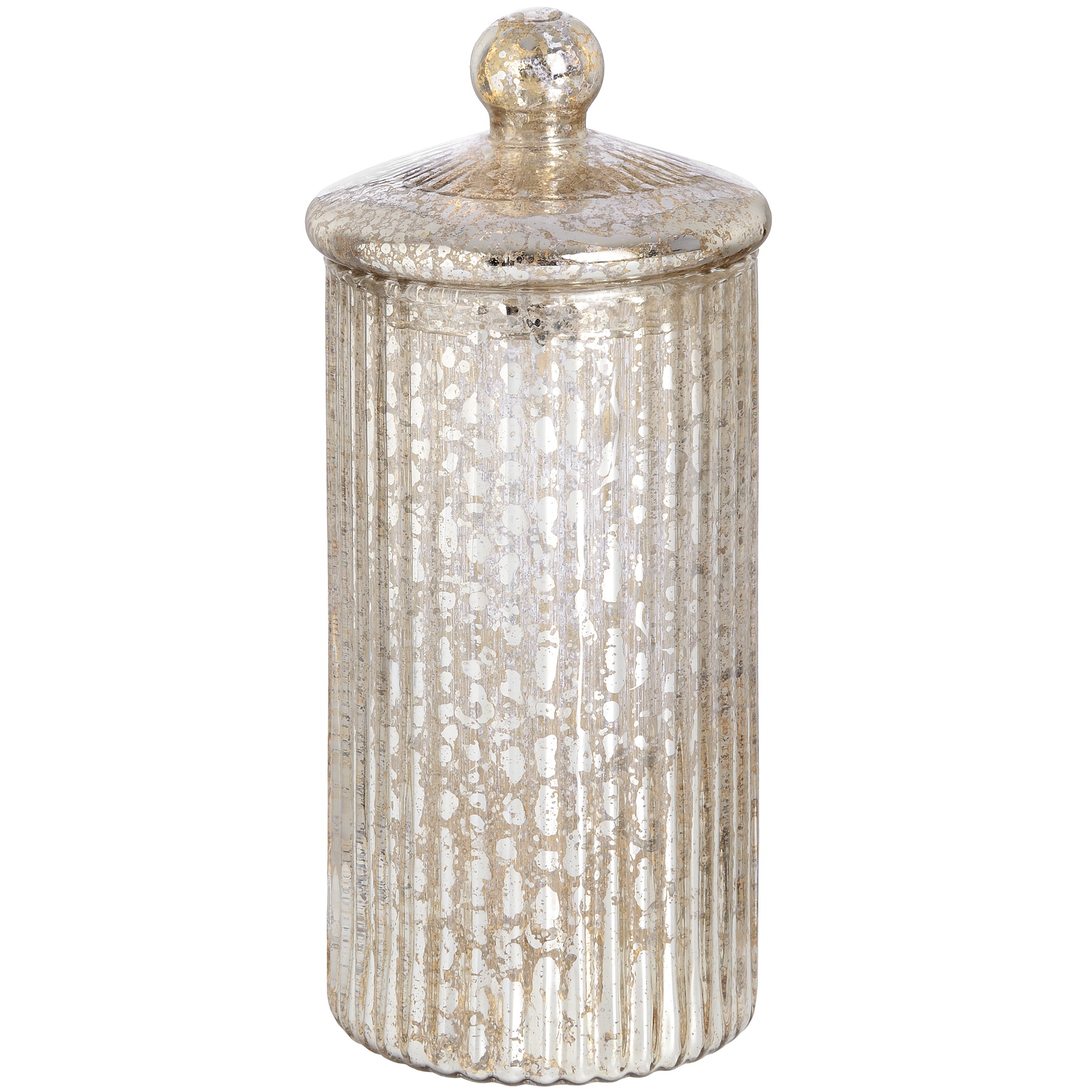 Tall Round gold coloured glass decorative display dish with lid From