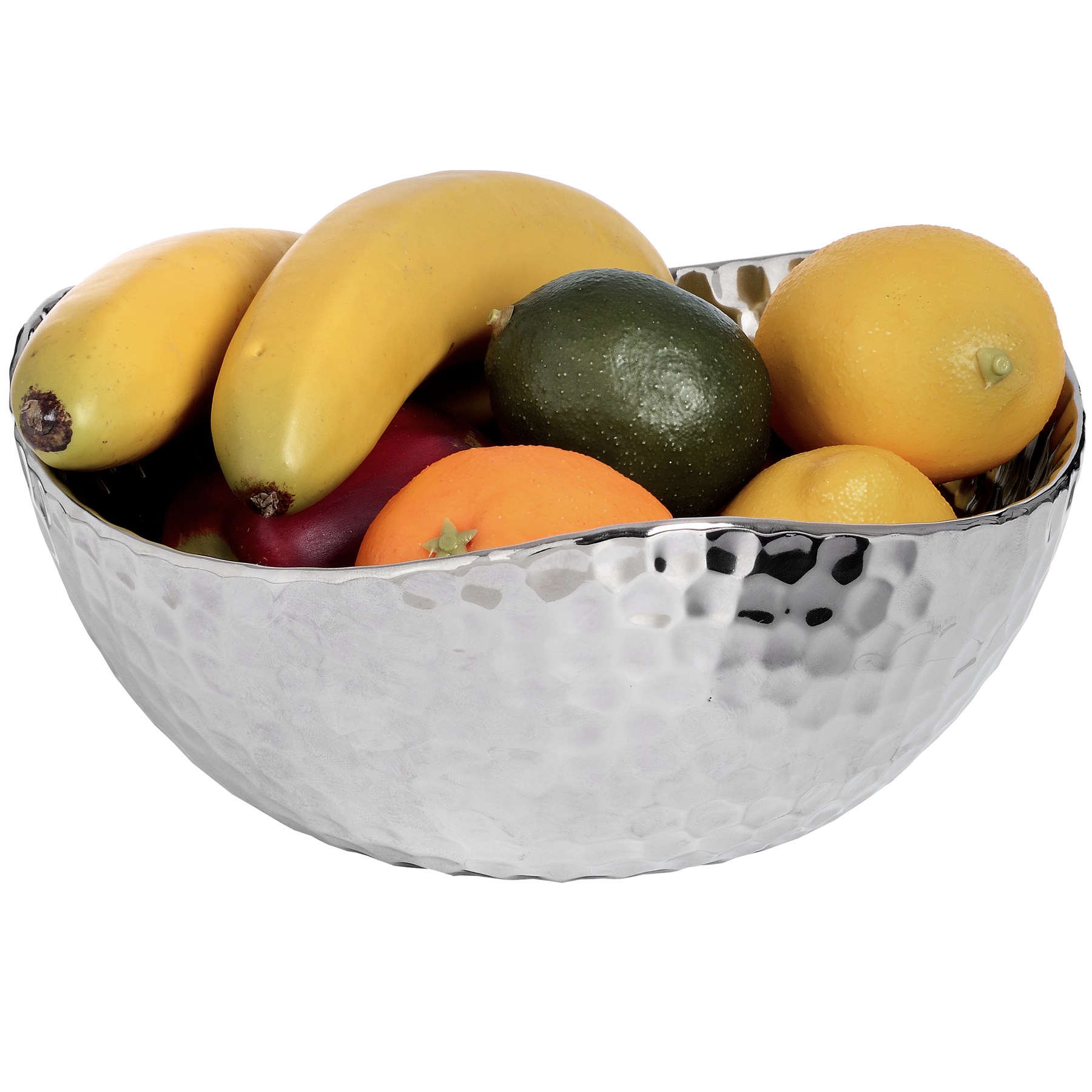 Silver Ceramic Dimple Effect Display Bowl Wholesale by Hill Interiors