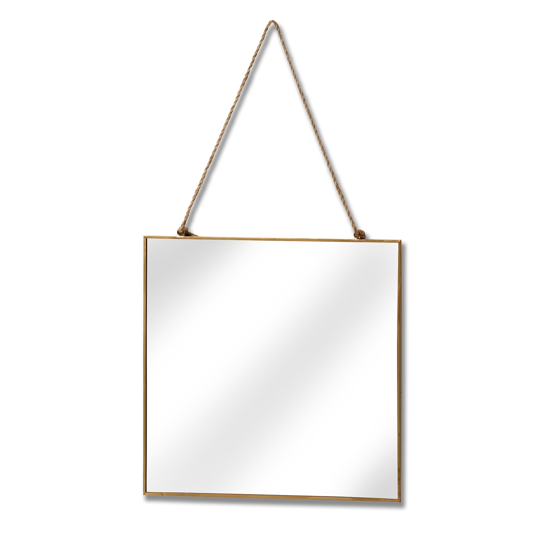 Gold Edged Square Hanging Wall Mirror - Image 1