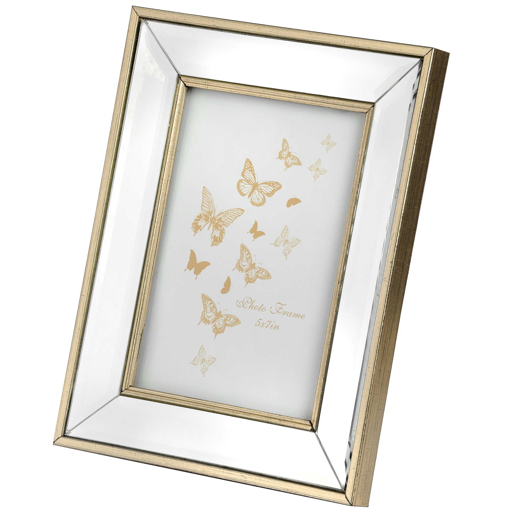 Small Rectangle Mirror Bordered Photo Frame 4x6 - Image 1