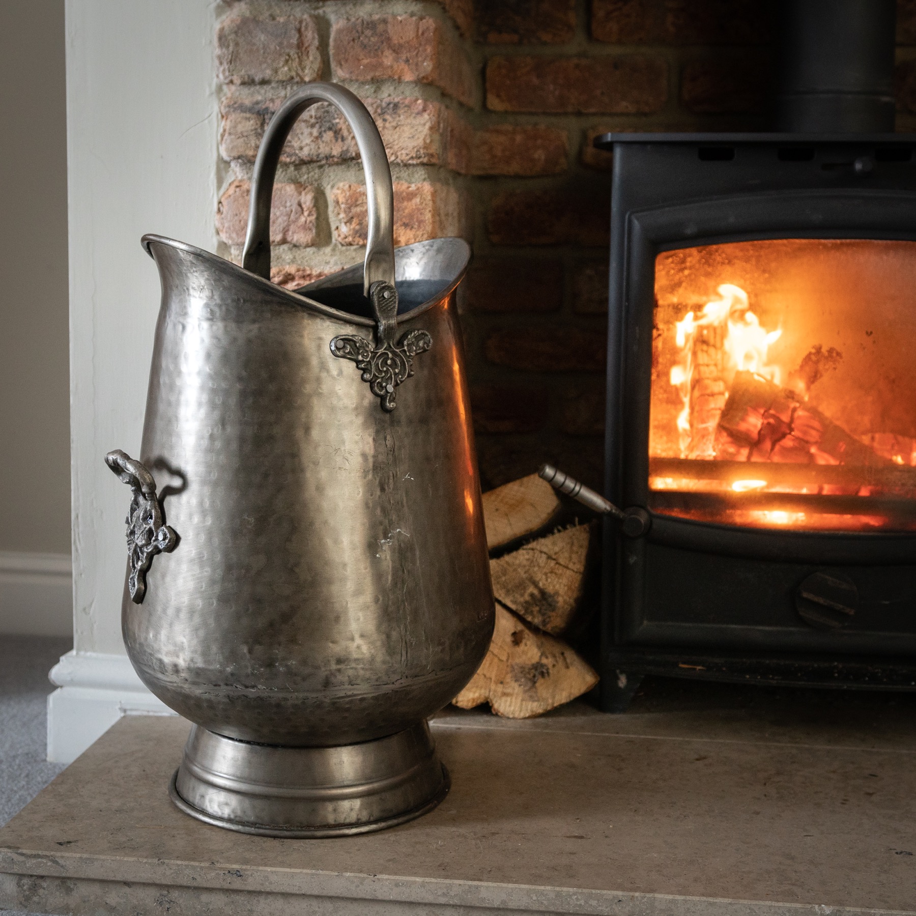 Antique Pewter Coal Bucket - Image 5