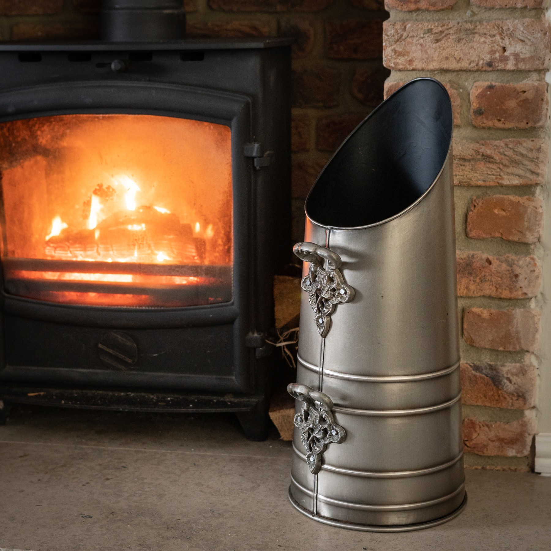 Coal Scuttle In Antique Pewter Finish - Image 4