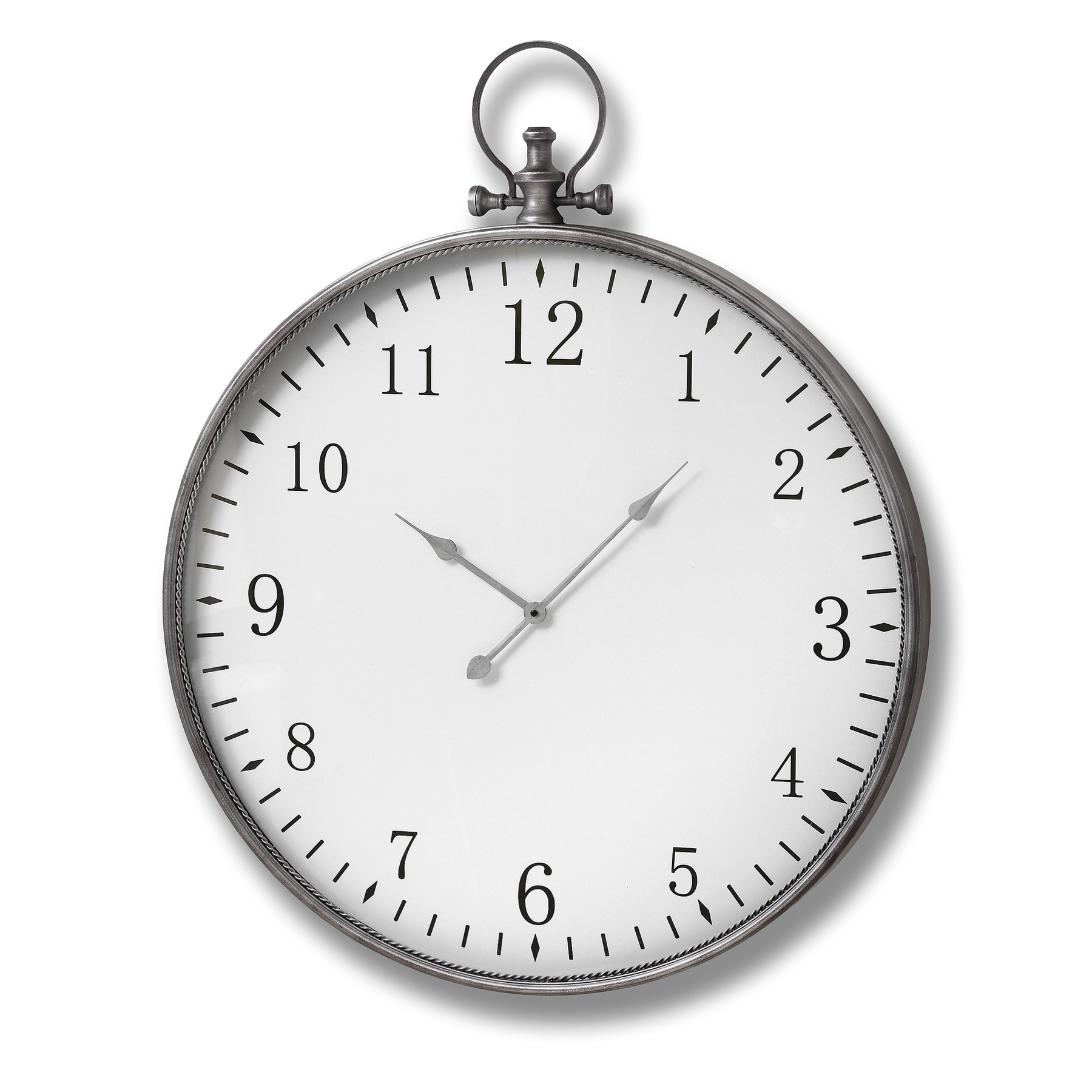Silver Pocket Watch Wall Clock - Image 1