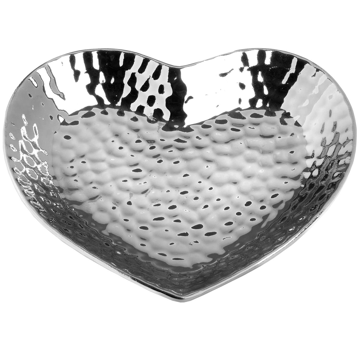 Silver Ceramic Dimple Effect Small Heart - Image 2