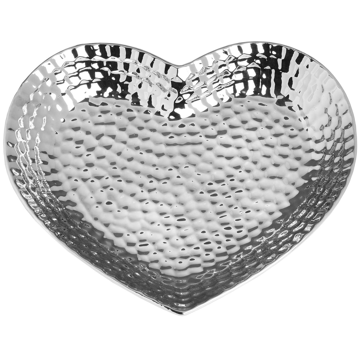 Silver Ceramic Dimple Effect Large Heart - Image 2