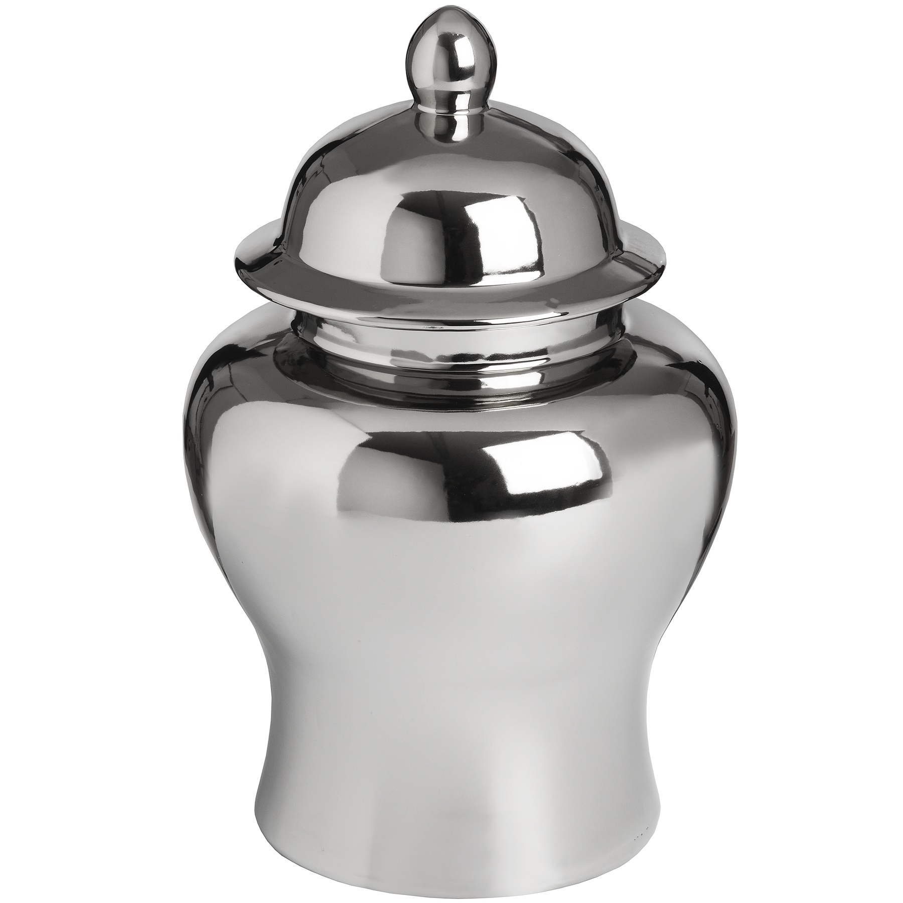 Small Silver Ceramic Ginger Jar - Image 1
