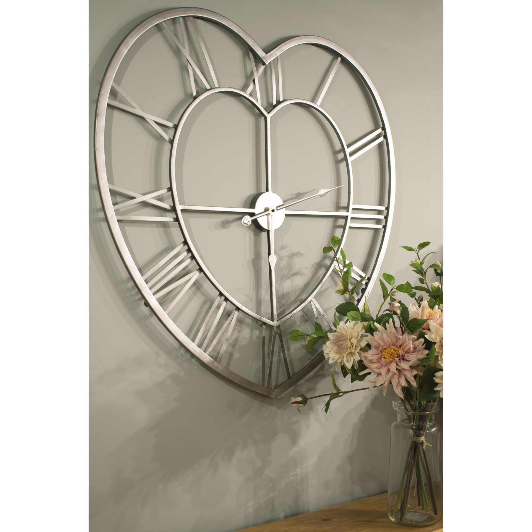 Silver Heart Skeleton Wall Clock - Image 5