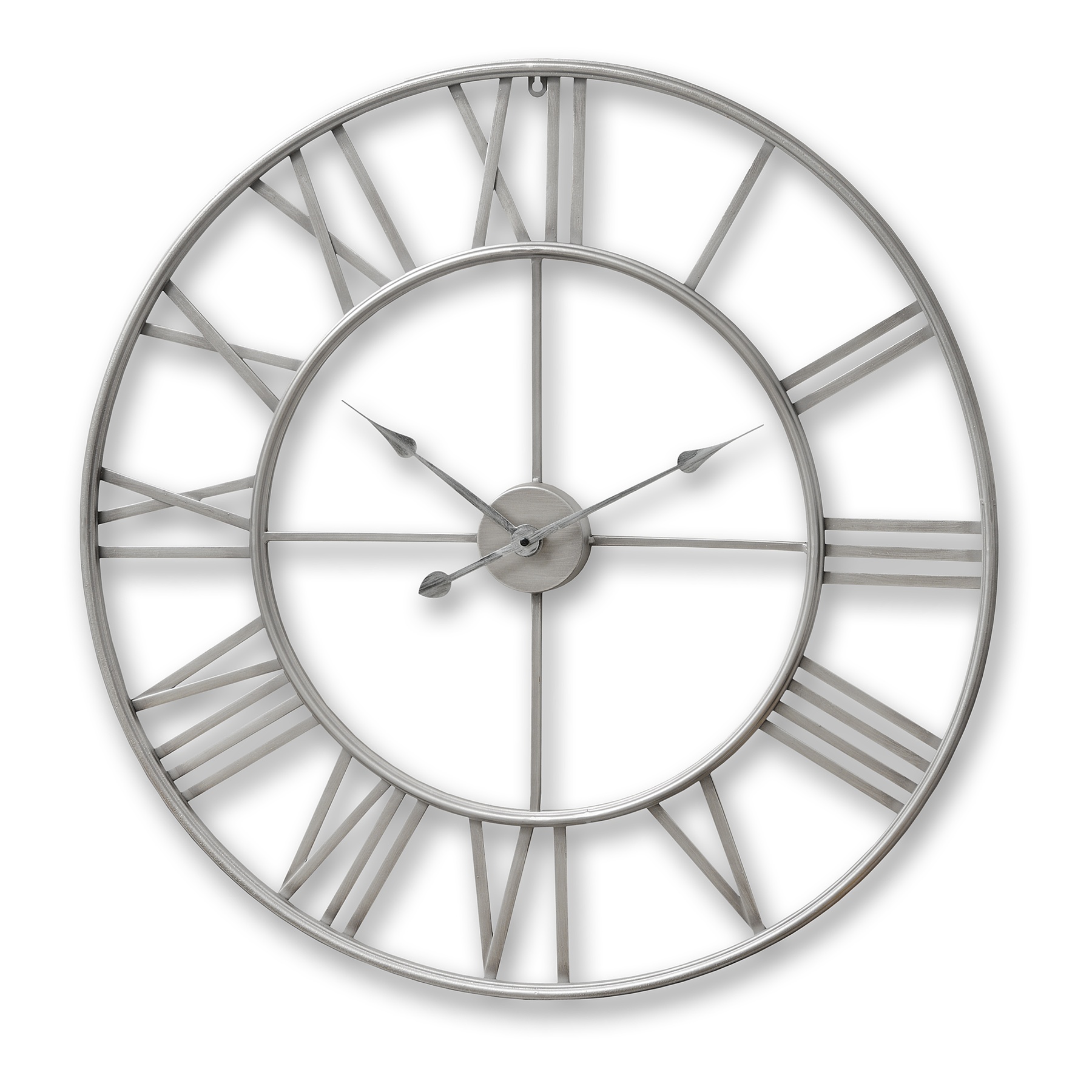 Large Silver Skeleton Wall Clock - Image 1