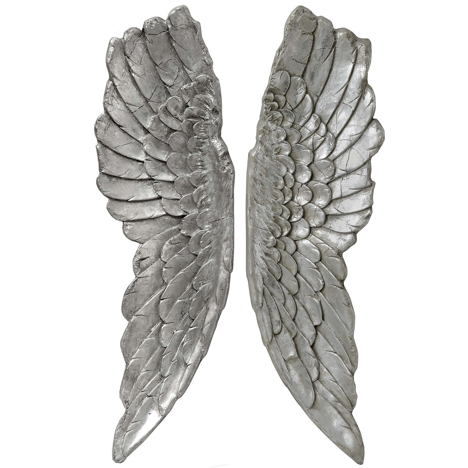 Antique Silver Large Angel Wings From Hill Interiors