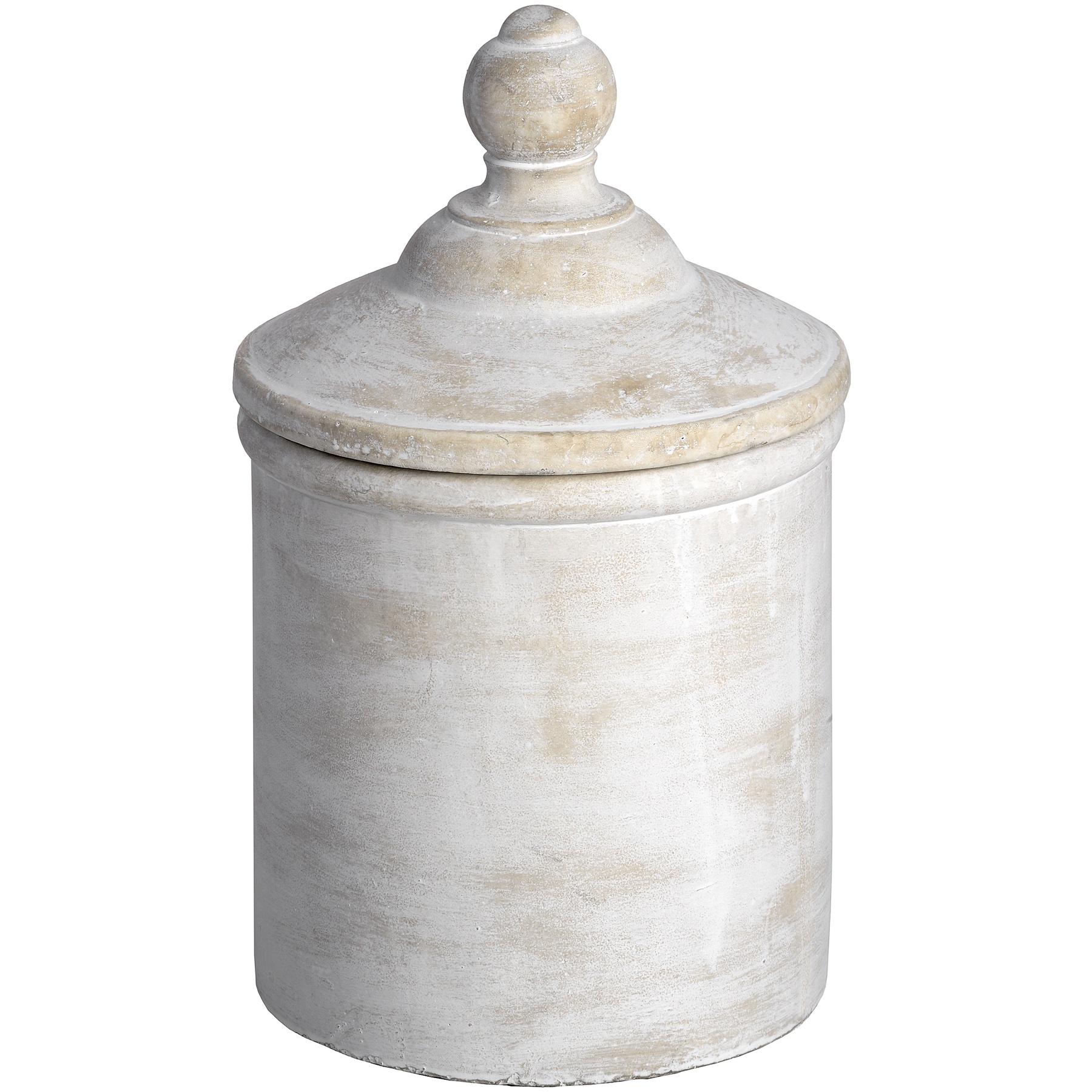 Large Antique White Cannister - Image 1