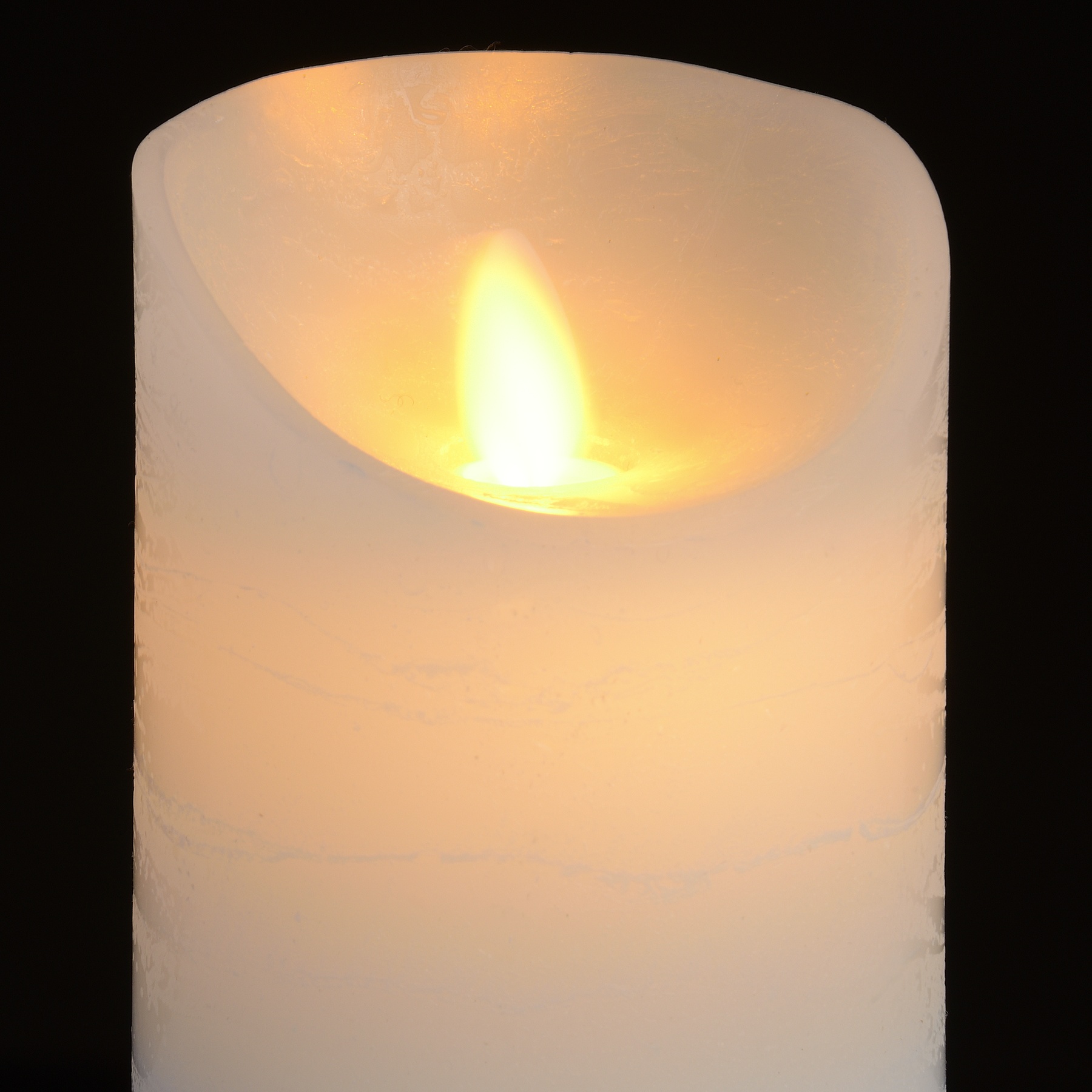 Luxe Collection 3 x 4 White Flickering Flame LED Wax Candle