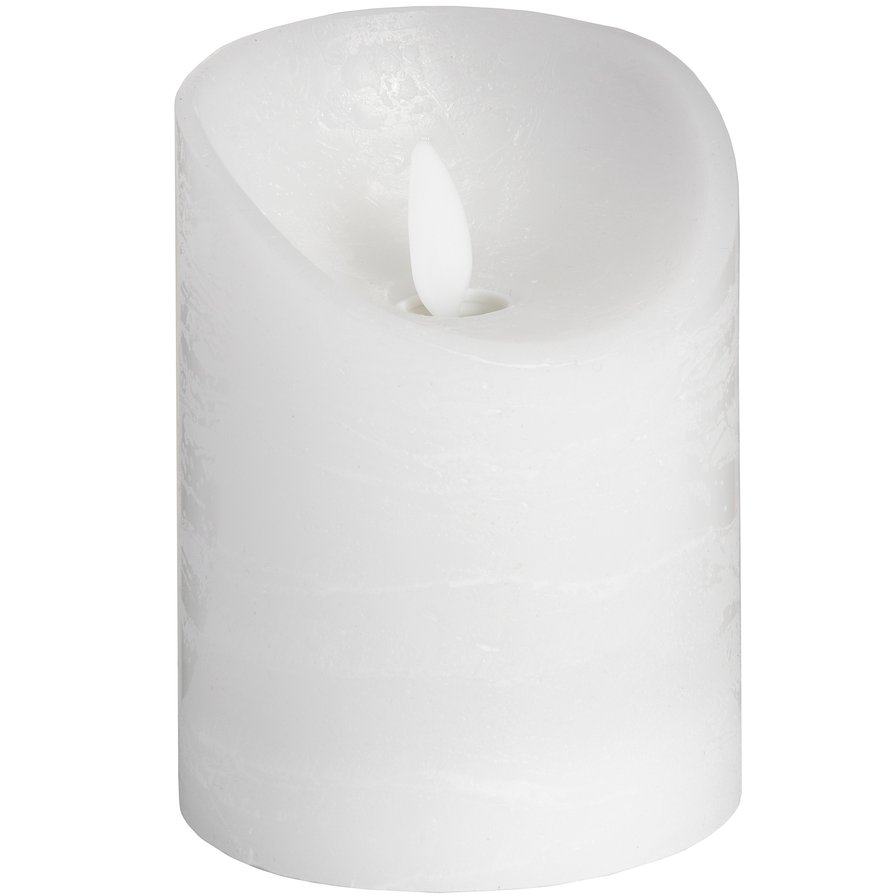Luxe Collection 3 x 4 White Flickering Flame LED Wax Candle - Image 1