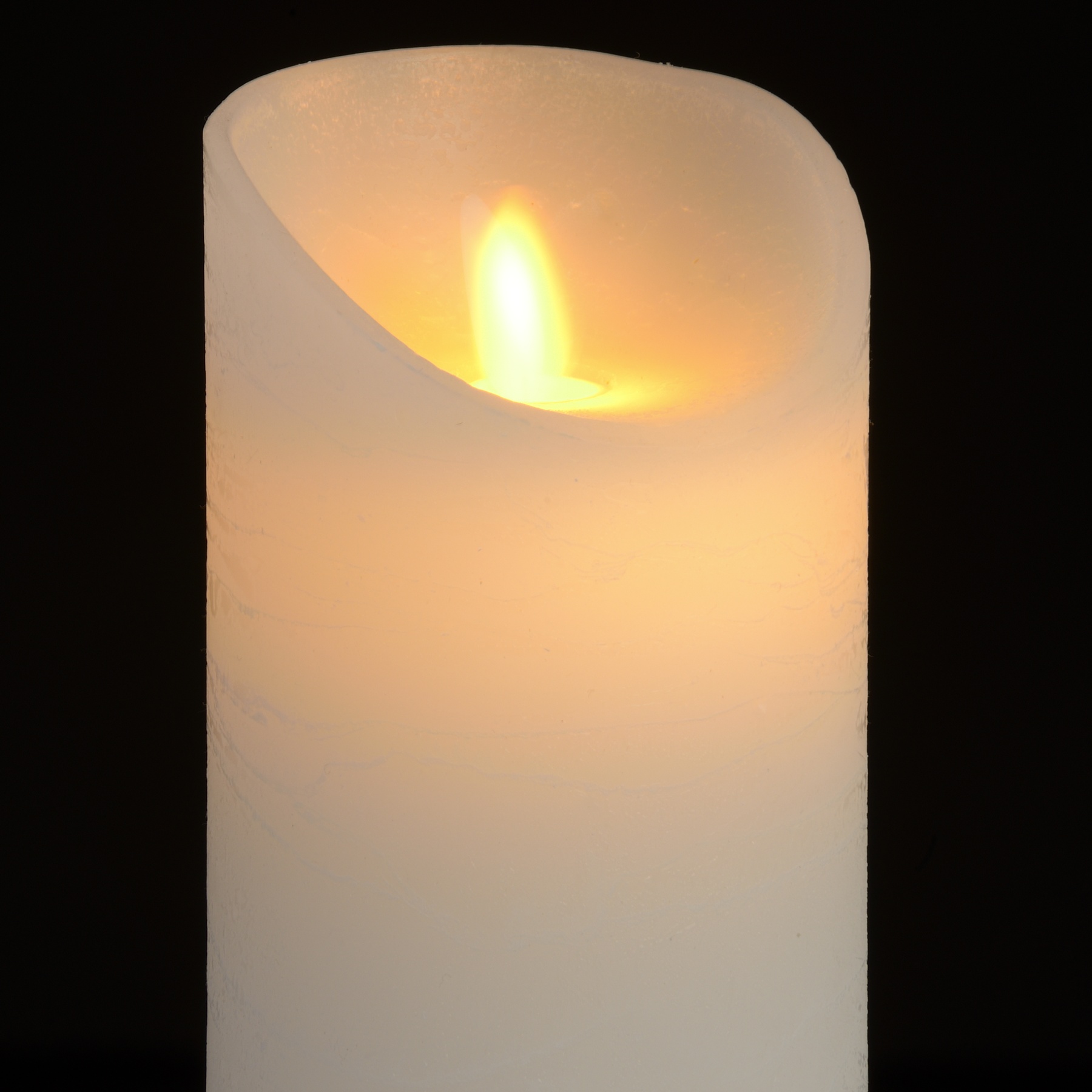 Luxe Collection 3 x 6 White Flickering Flame LED Wax Candle - Image 2