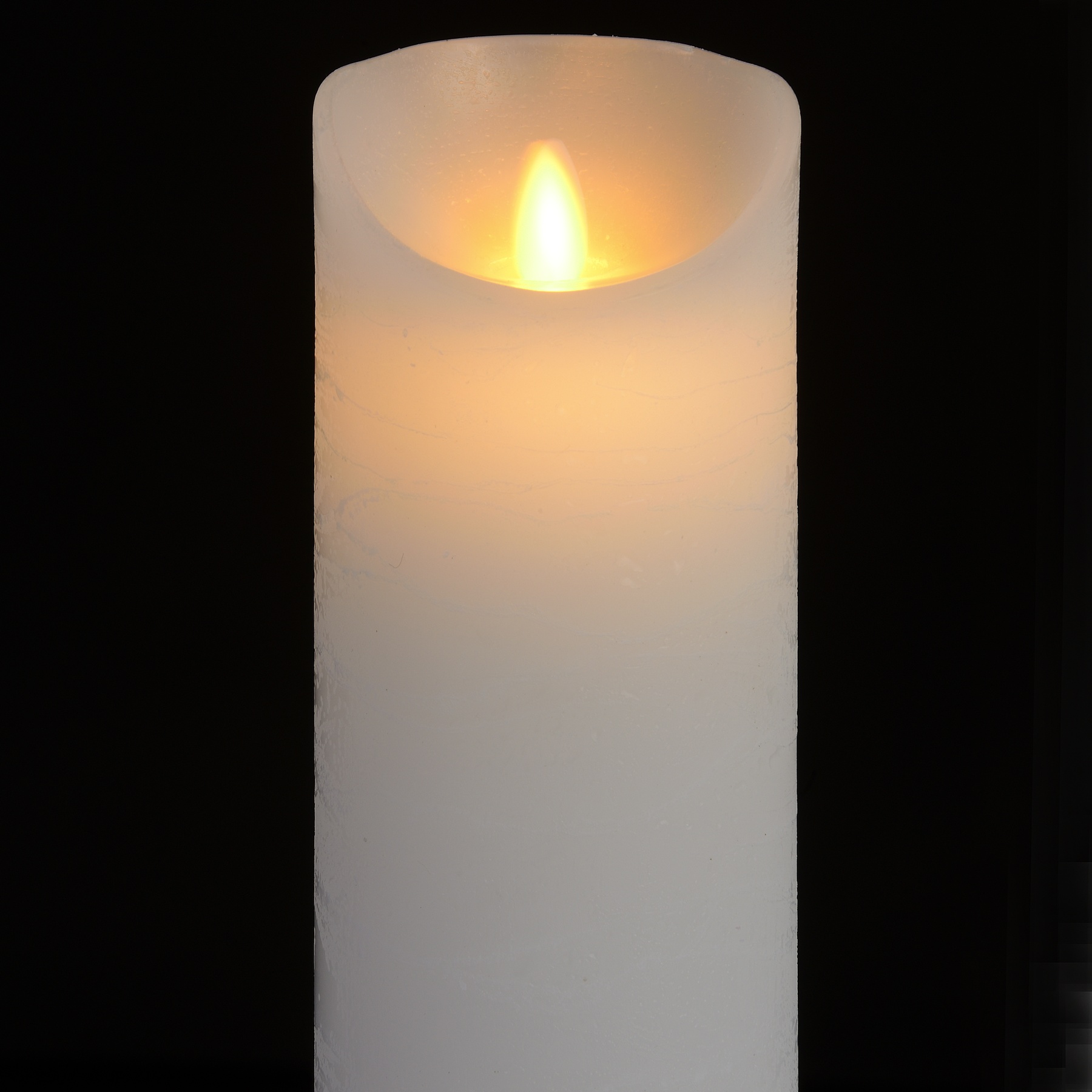 Luxe Collection 3 x 8 White Flickering Flame LED Wax Candle - Image 2