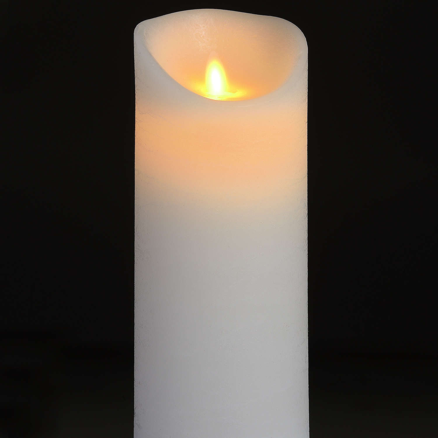 Luxe Collection 3.5 x9 White Flickering Flame LED Wax Candle - Image 2