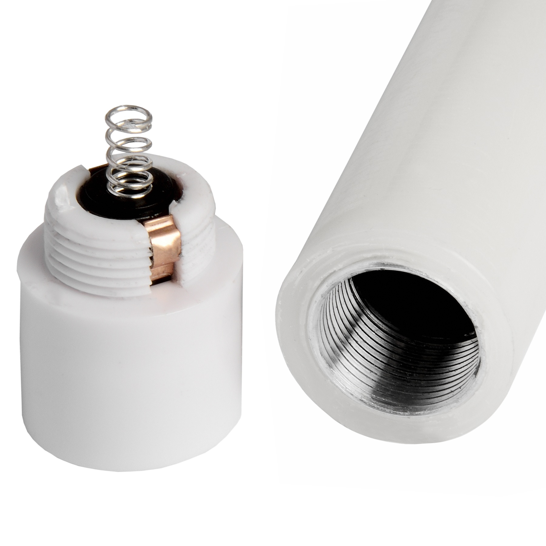 Pair Of White Luxe Flickering Flame LED Wax Dinner Candles - Image 4