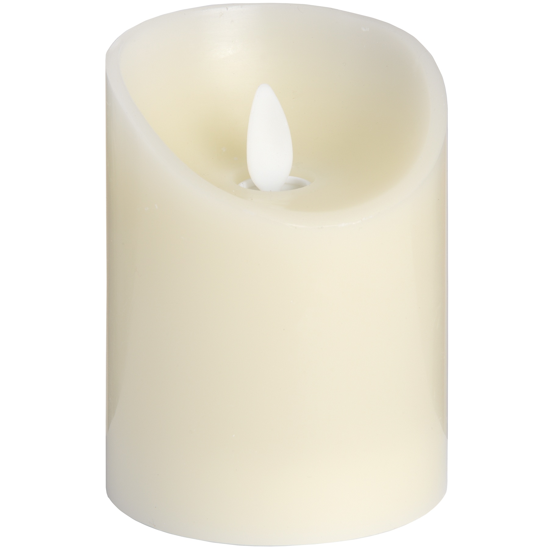 Luxe Collection 3 x 4 Cream Flickering Flame LED Wax Candle - Image 1