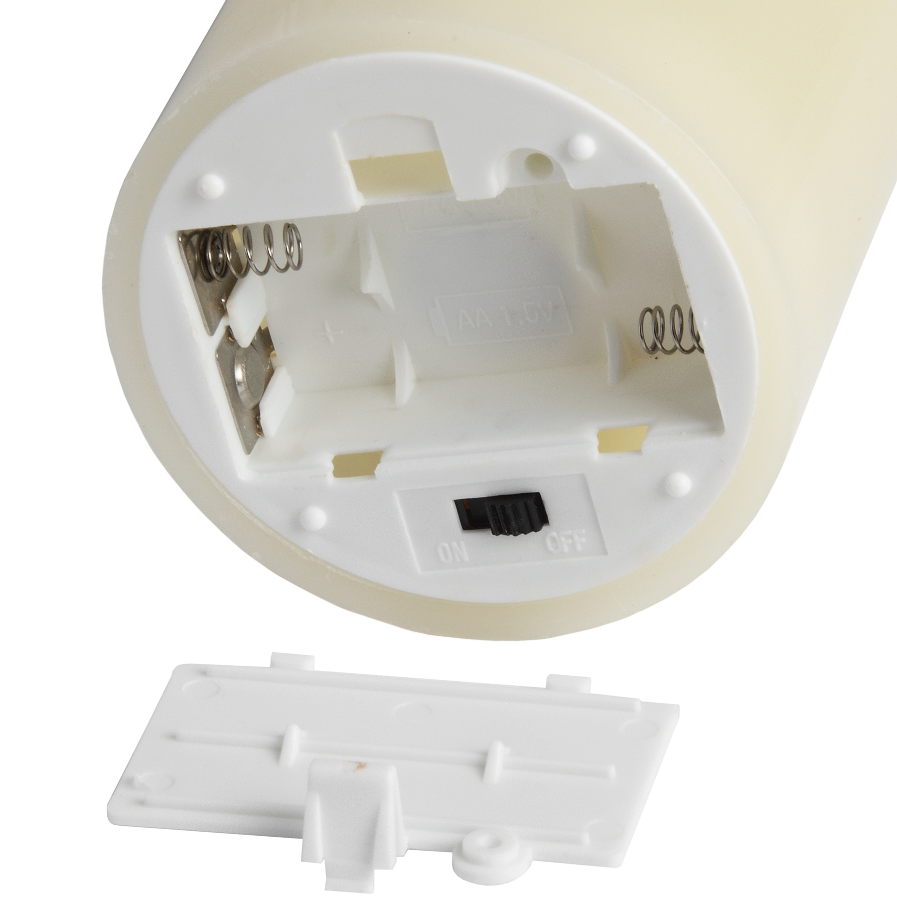 Luxe Collection 3 x 6 Cream Flickering Flame LED Wax Candle - Image 3