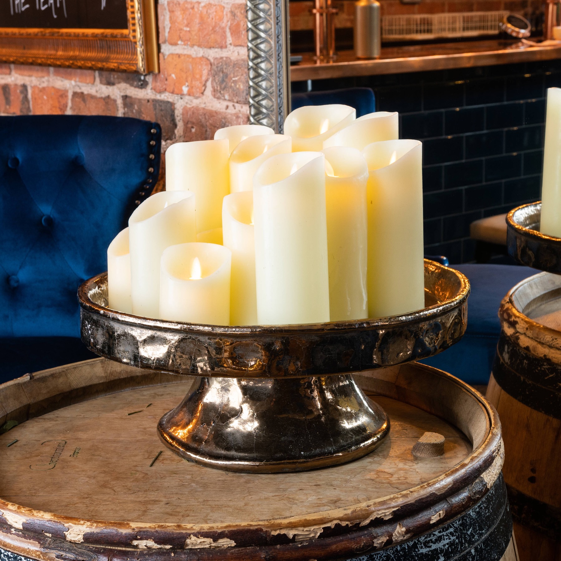 Luxe Collection 3 x 6 Cream Flickering Flame LED Wax Candle - Image 7