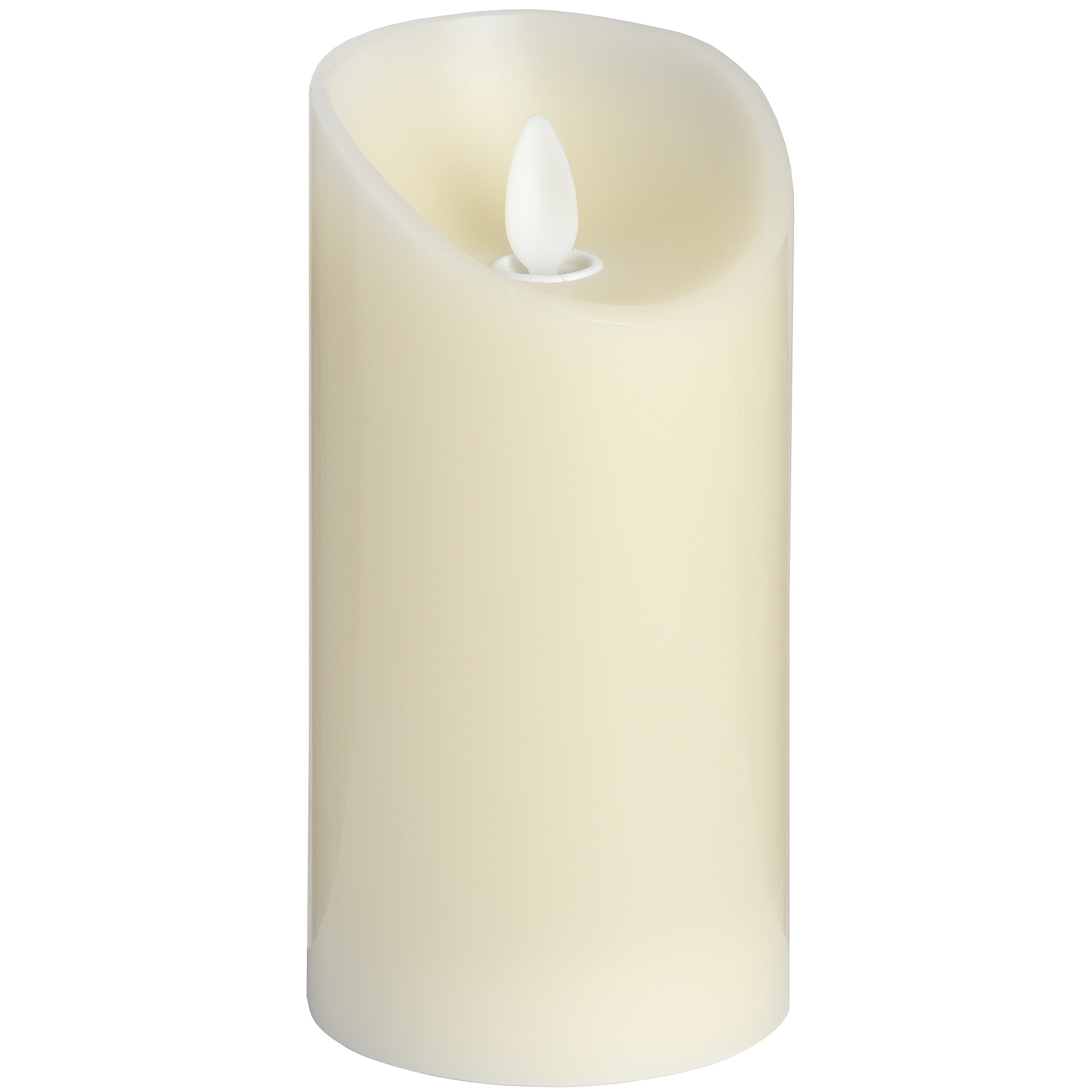 Luxe Collection 3 x 6 Cream Flickering Flame LED Wax Candle - Image 1