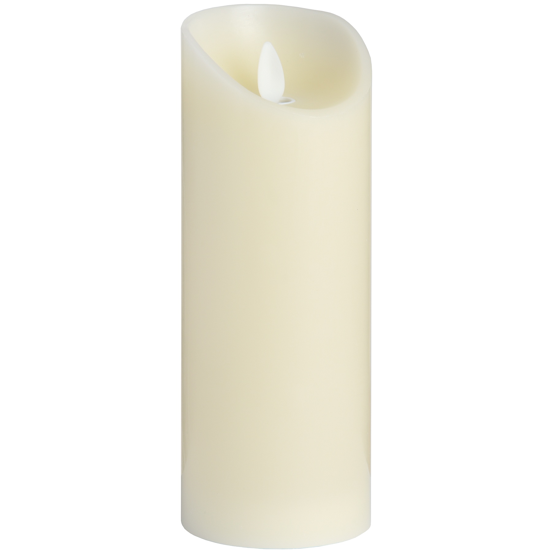 Luxe Collection 3 x 8 Cream Flickering Flame LED Wax Candle - Image 1