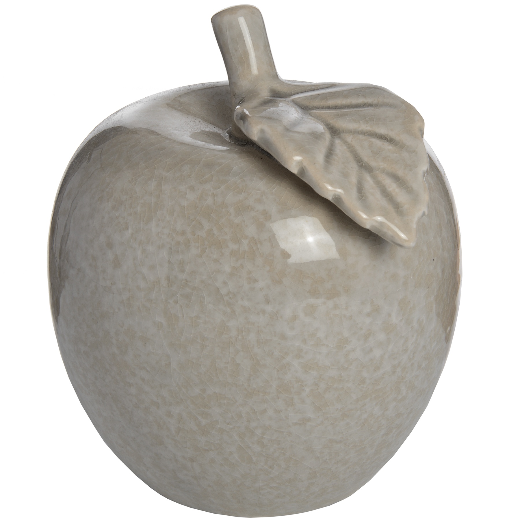 Antique Grey Small Ceramic Apple - Image 1