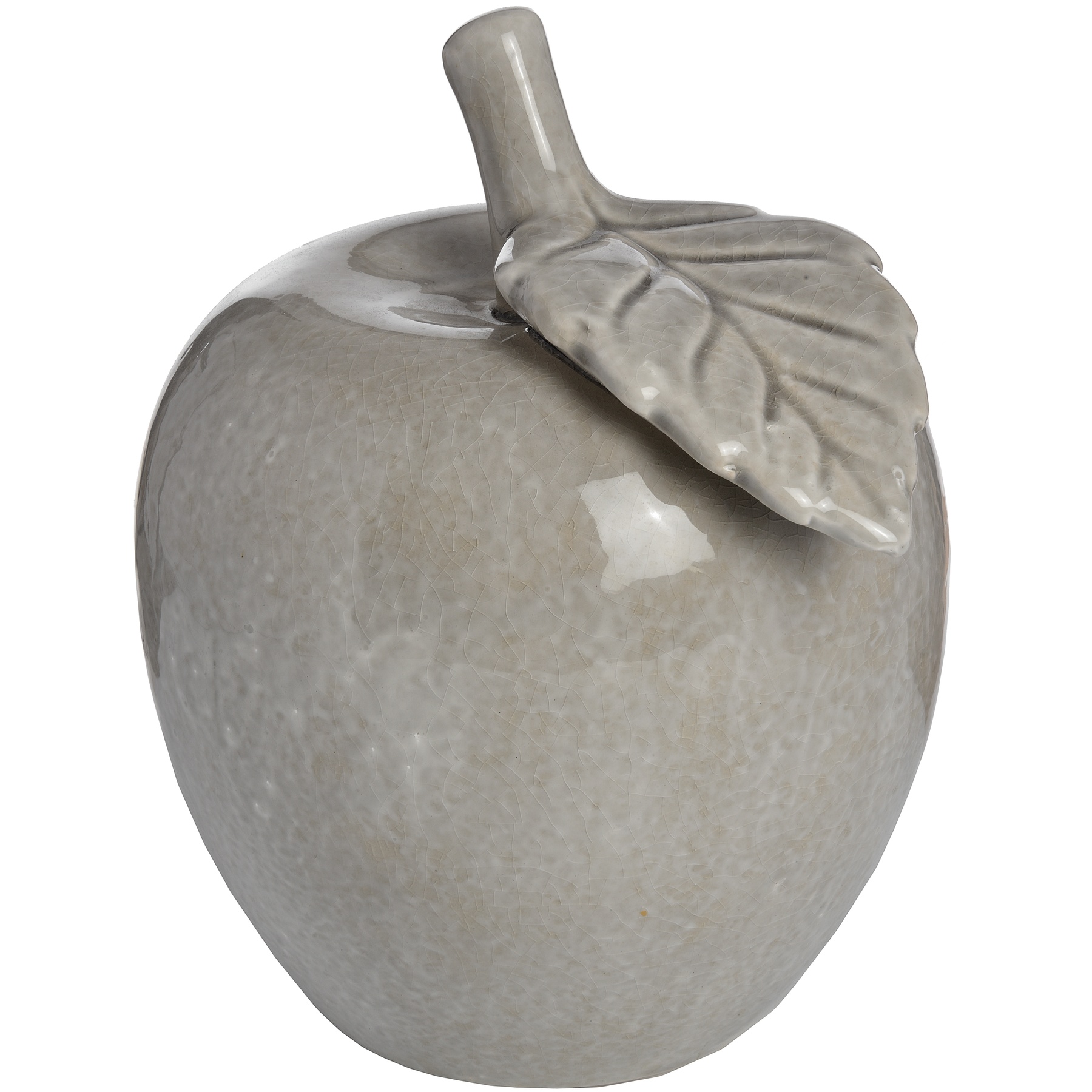 Antique Grey Large Ceramic Apple - Image 1
