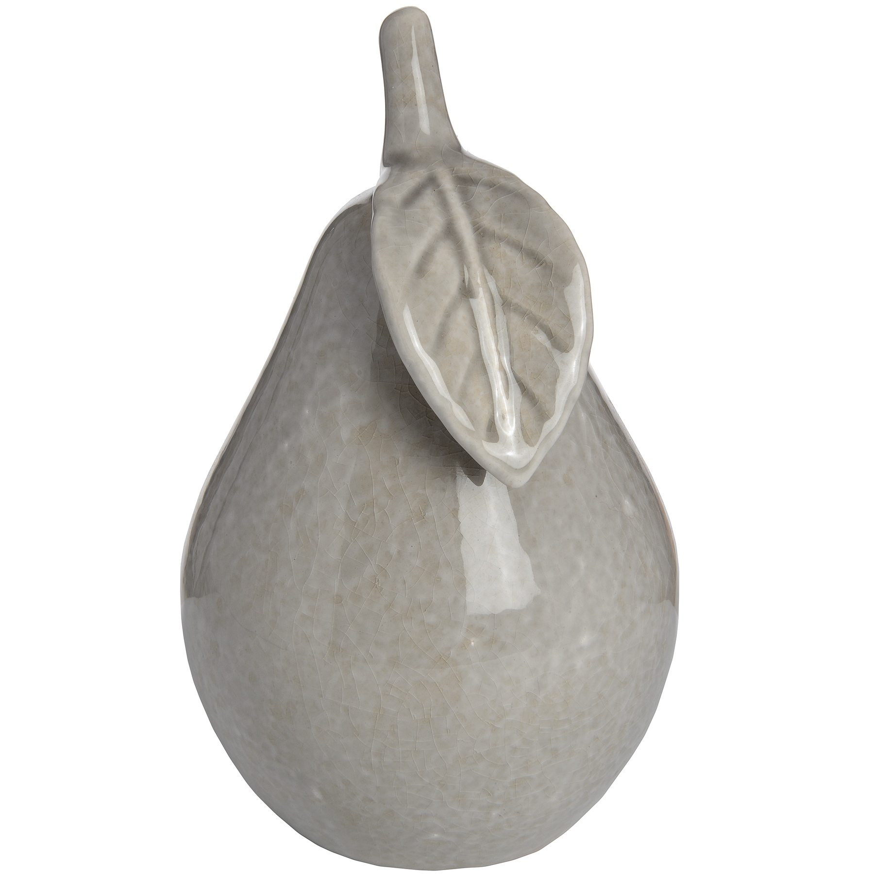 Antique Grey Small Ceramic Pear - Image 1