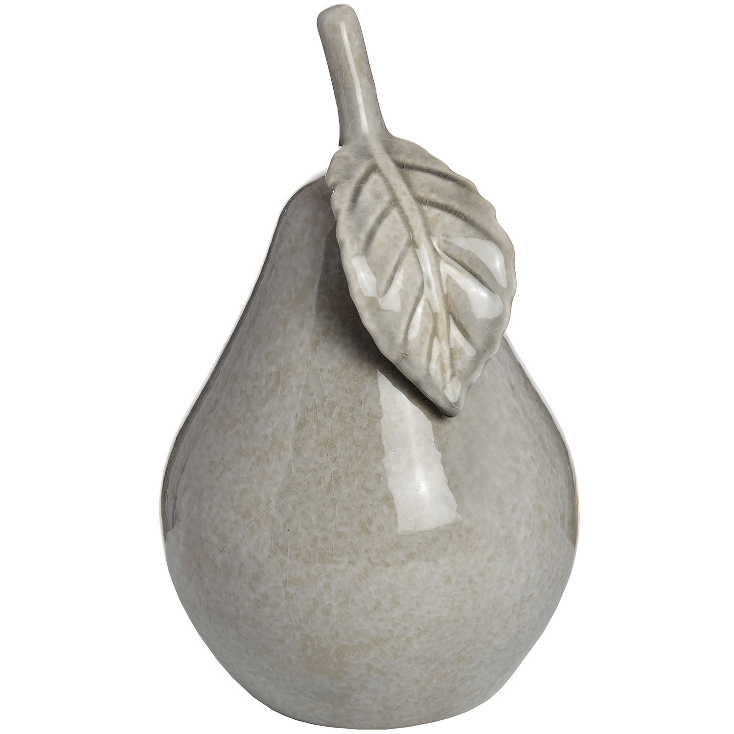 Antique Grey Large Ceramic Pear - Image 1