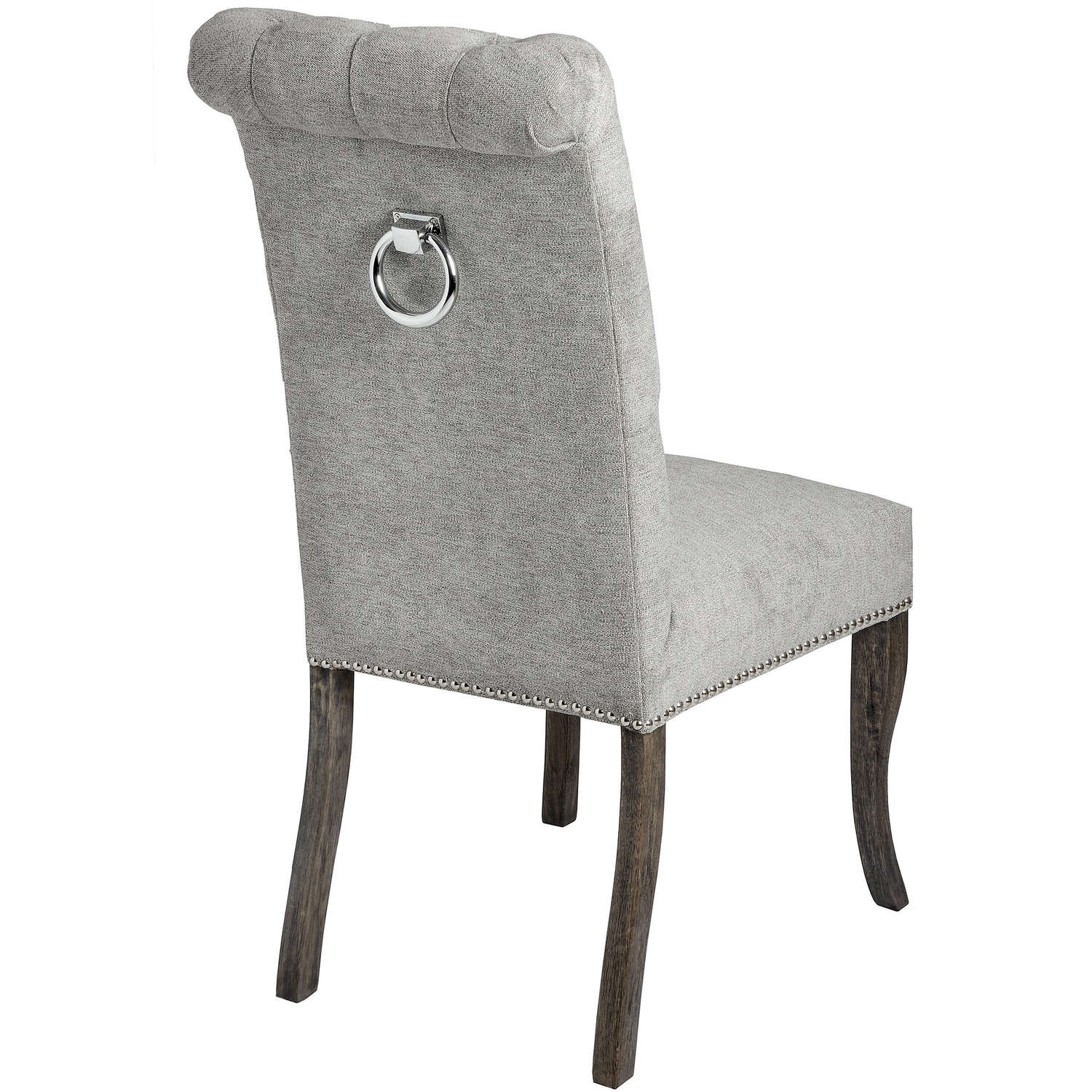 Silver Roll Top Dining Chair With Ring Pull - Image 2