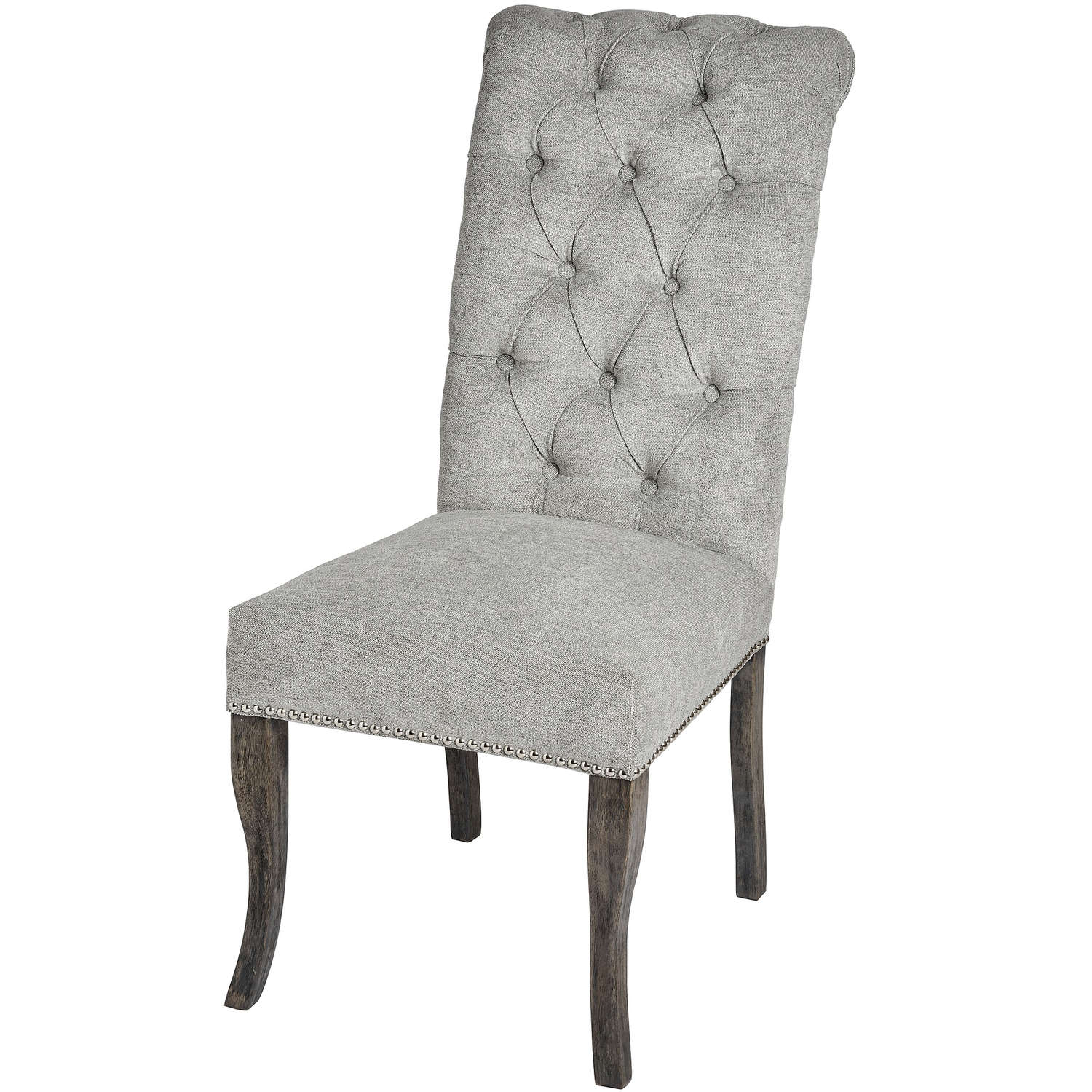Silver Roll Top Dining Chair With Ring Pull - Image 1