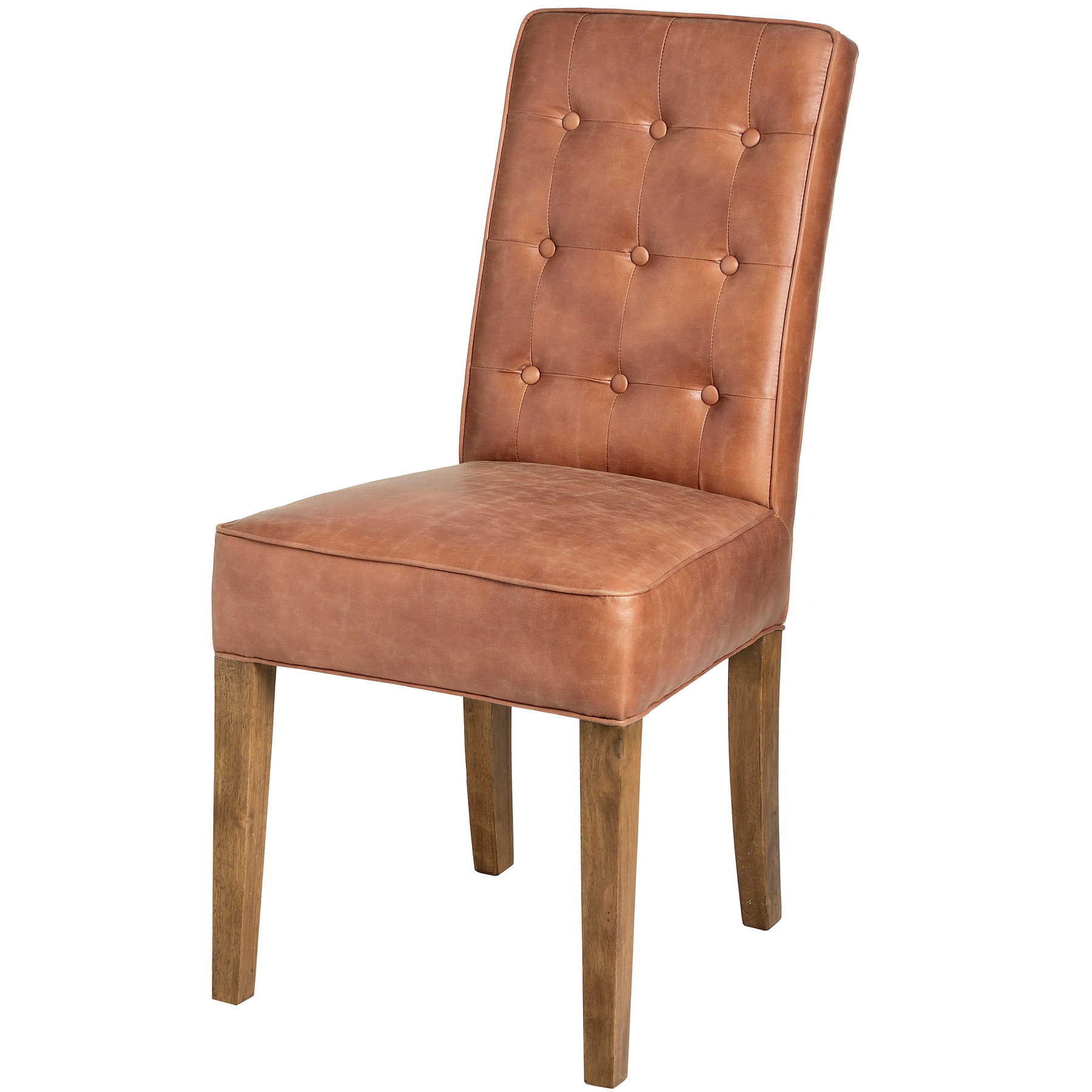 Tan Faux Leather Dining Chair - Image 1