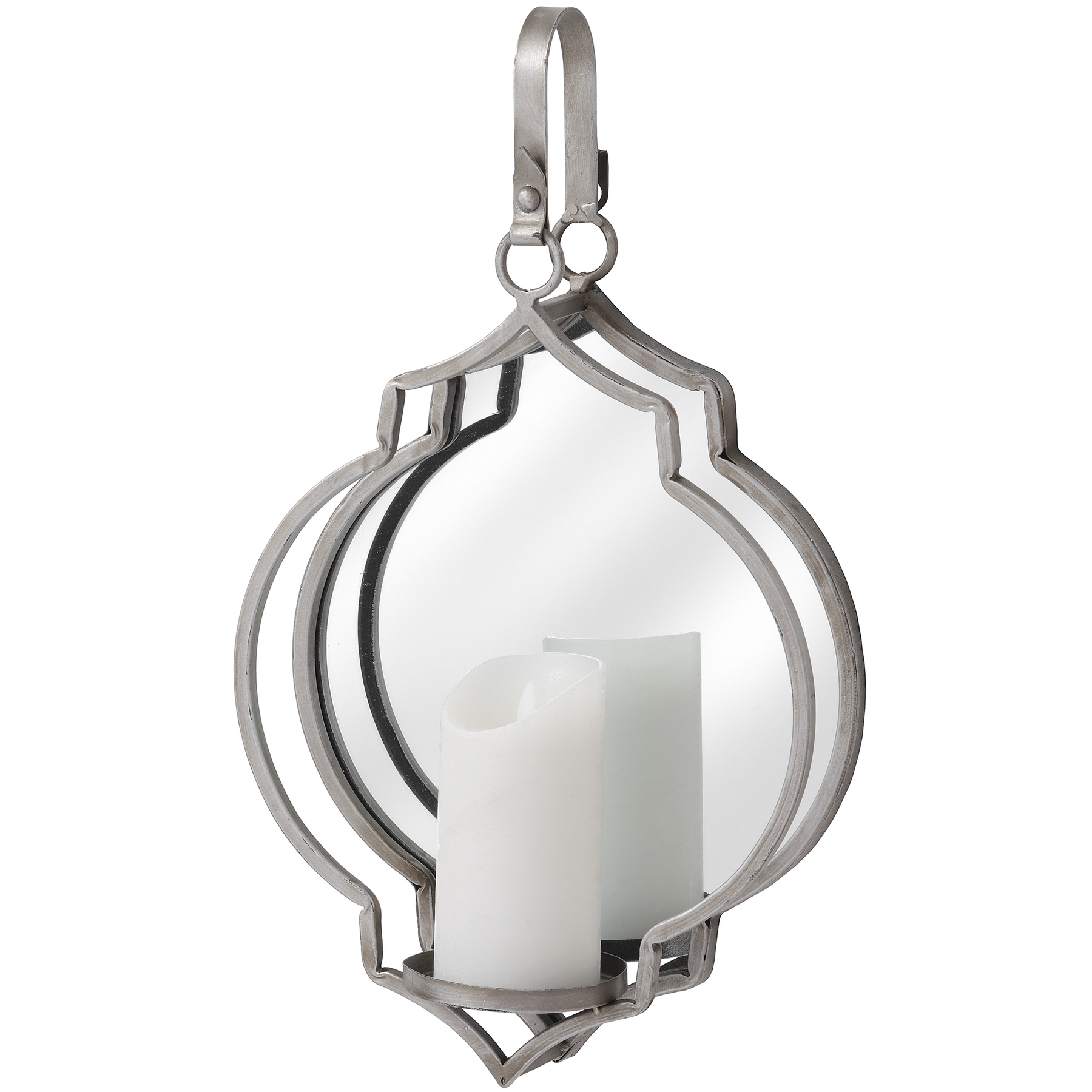 Quarterfoil Design Mirrored Candle Wallhanger - Image 1