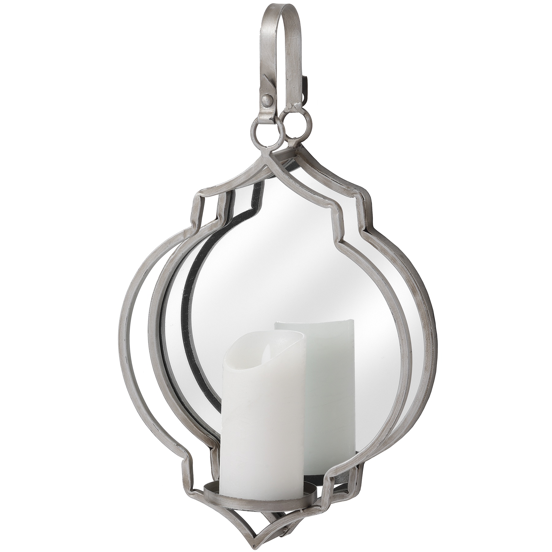 Quarterfoil Design Mirrored Candle Wallhanger