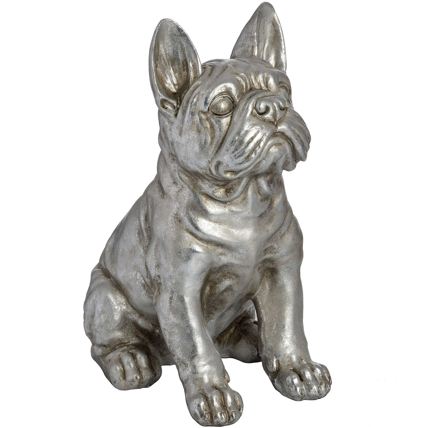 Antique Silver French Bull Dog - Image 1