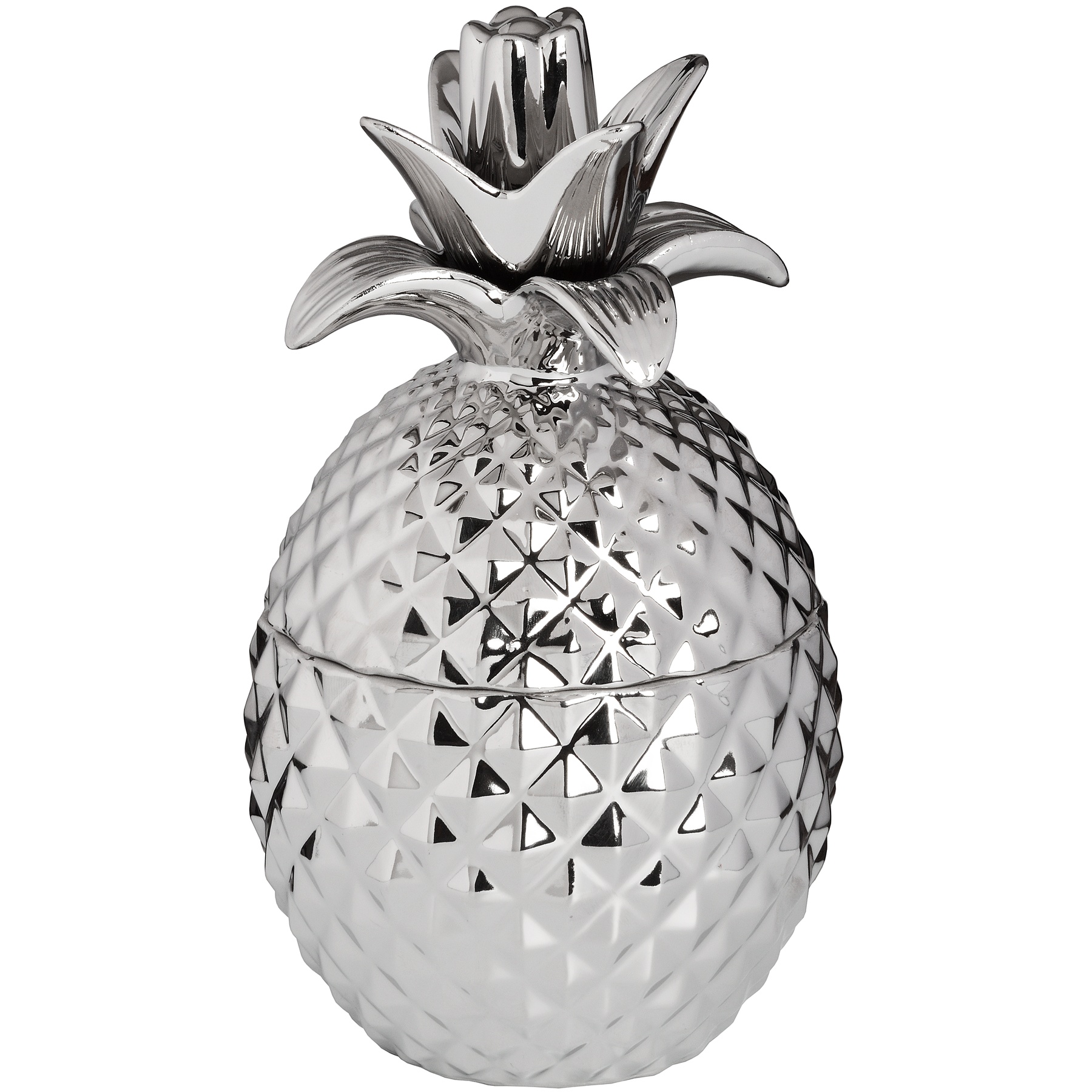 Silver Ceramic Pineapple Trinket Jar - Image 1
